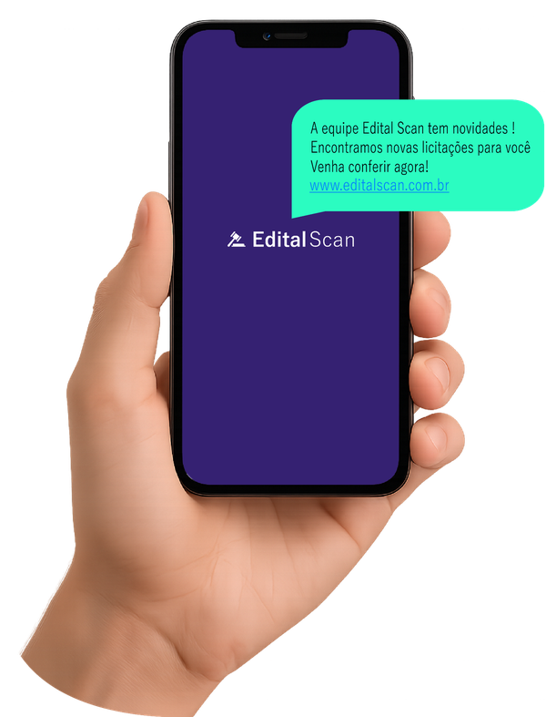 Smartphone com alerta de editais